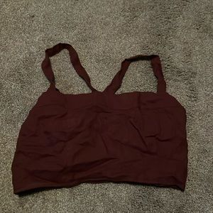 Brown Cross Tie Back Tank Top